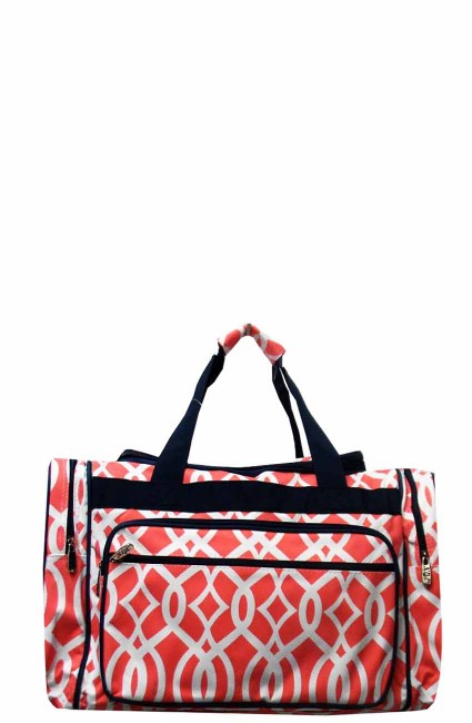 Printed Duffle Bag-BIQ420/CORAL